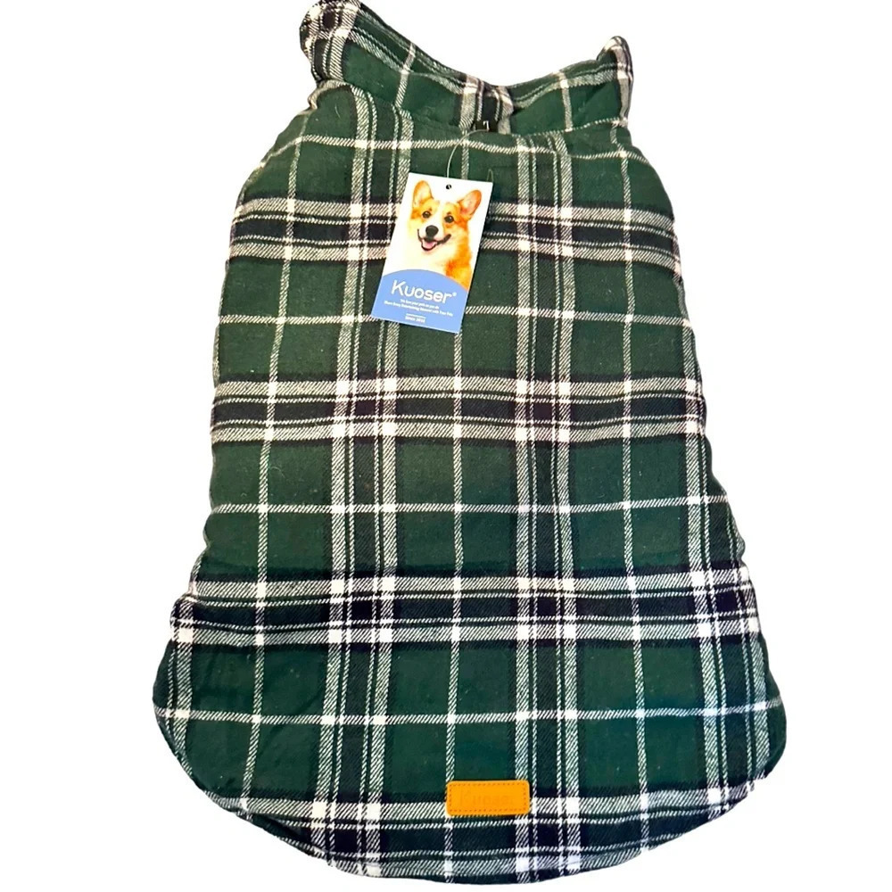 NWT Waterproof Windproof Reversible British Style Plaid Dog Vest Winter Coat - Picture 1 of 9